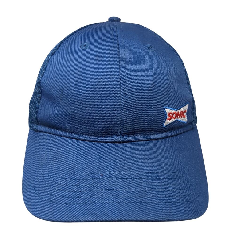 Sonic Snapback Trucker Hat Blue One Size Adjustable Mesh Back 6 Panel